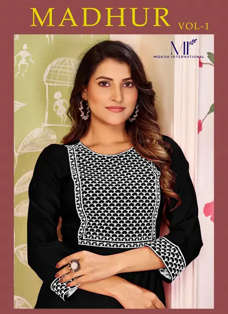 Madhur Vol 1 By Moksh Rayon With Heavy Embroidery Work Kurti Wholesale In India